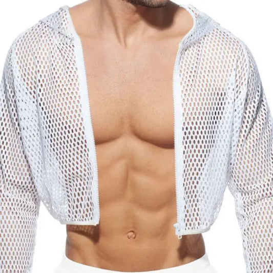 White Mesh Zippy with Hood Go Kink