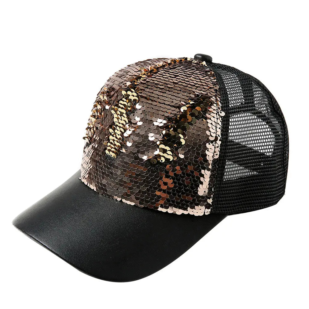 Two-tone Sequin Baseball Cap Go Kink