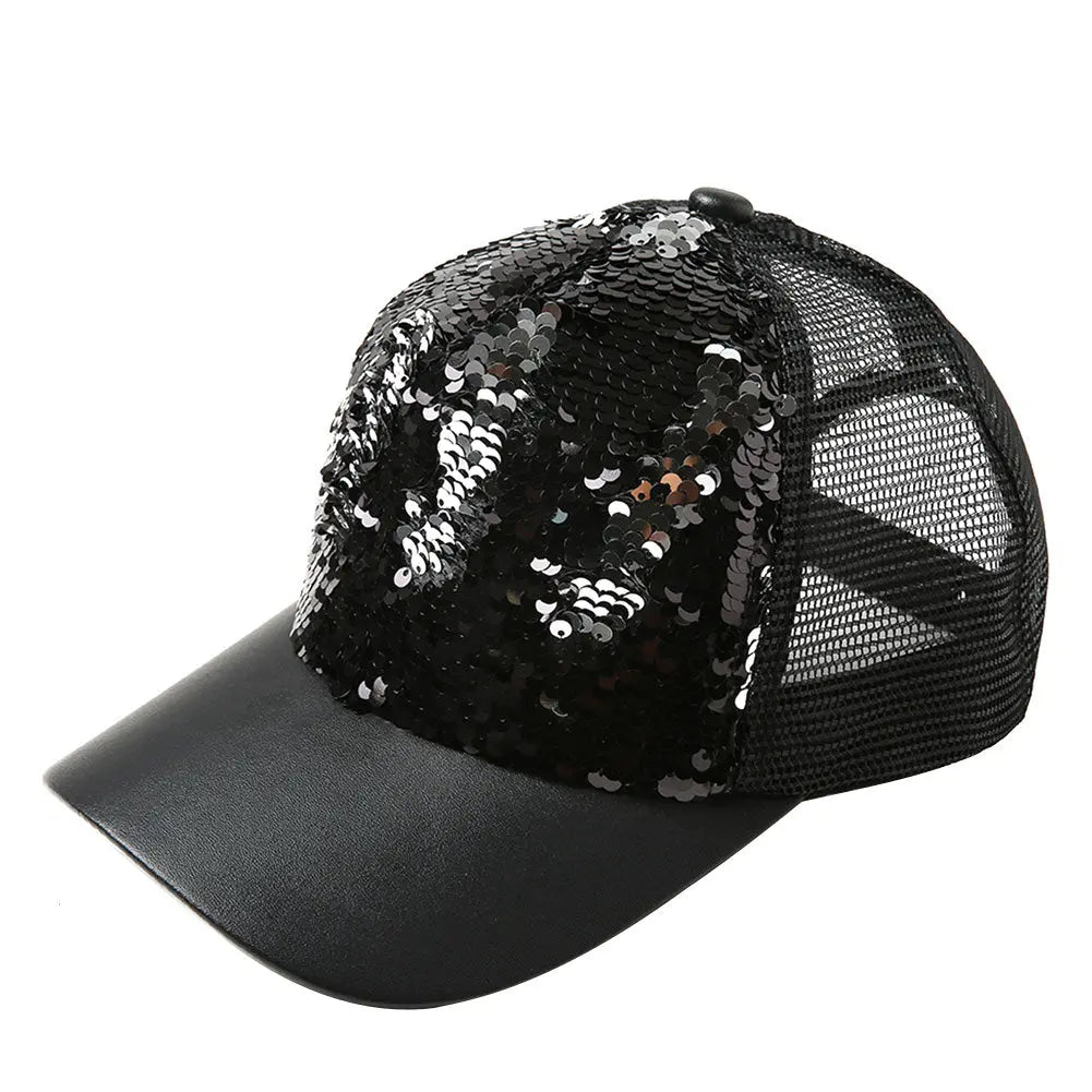 Two-tone Sequin Baseball Cap Go Kink