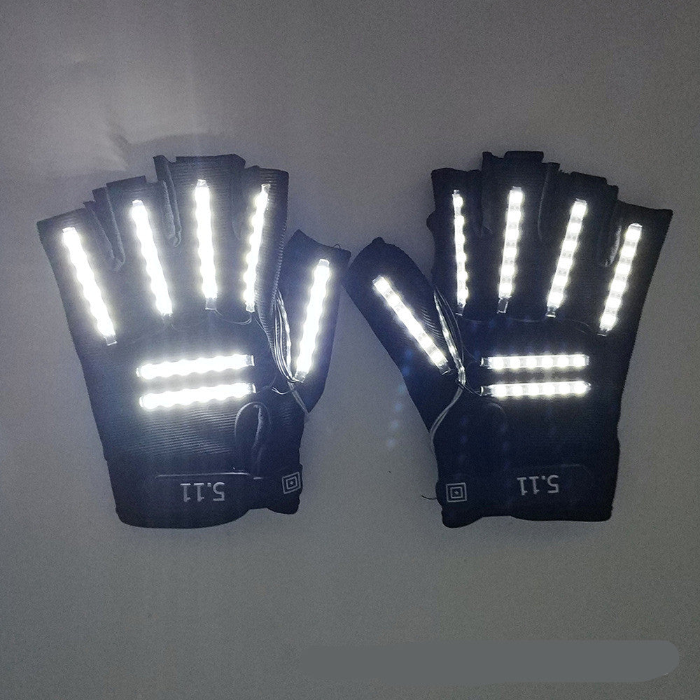 Tron Inspired LED Half Finger Gloves