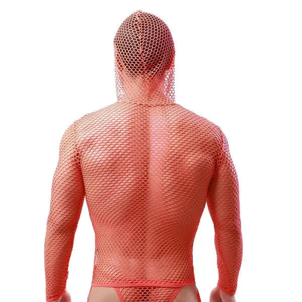 Long Sleeve Mesh Vest With Hood Go Kink