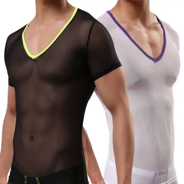 Mesh V-Neck Top Go Kink