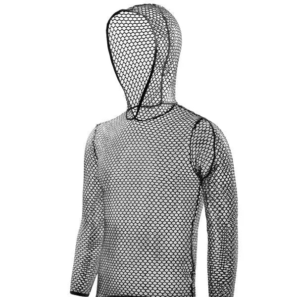 Long Sleeve Mesh Vest With Hood Go Kink