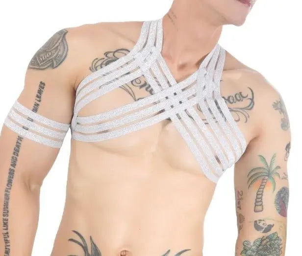 Elastic Chest Harness with Chain Go Kink