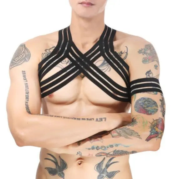 Elastic Chest Harness with Chain Go Kink
