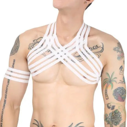 Elastic Chest Harness with Chain Go Kink
