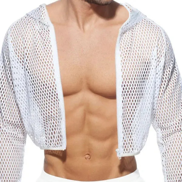 White Mesh Zippy with Hood Go Kink