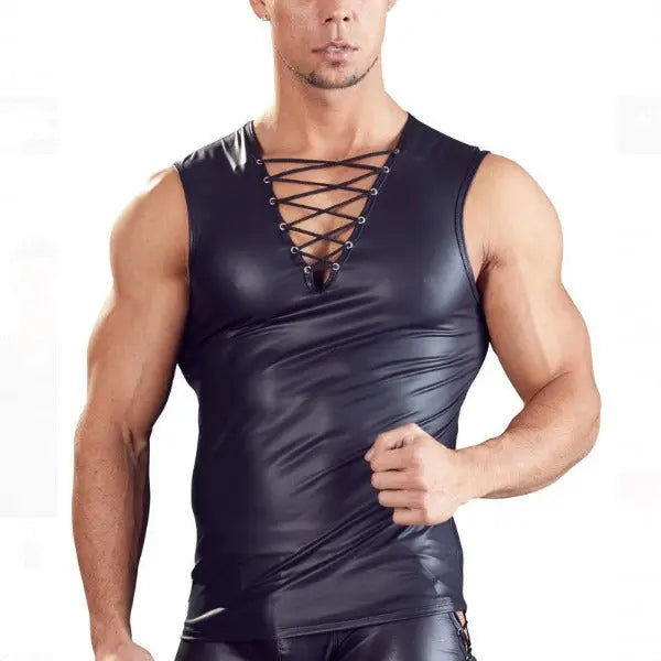 Faux Leather Tank Top Go Kink