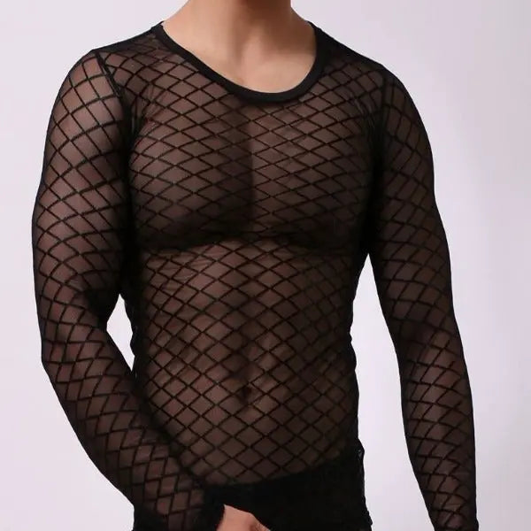 Long Sleeve Mesh Top Go Kink