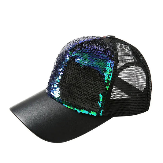 Two-tone Sequin Baseball Cap Go Kink