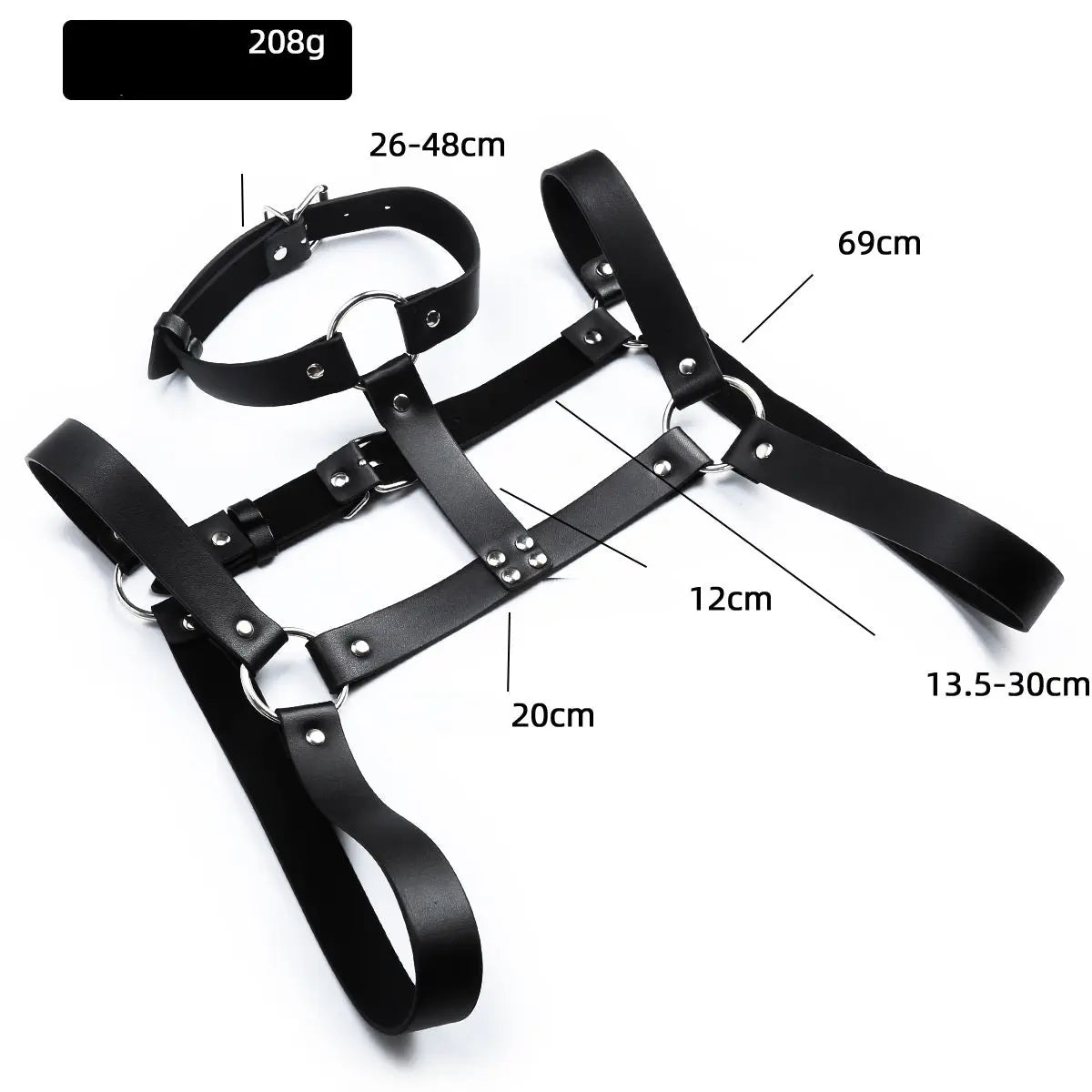Leather Chest and Neck Harness Go Kink
