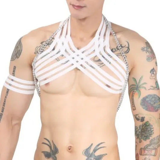 Elastic Chest Harness with Chain Go Kink
