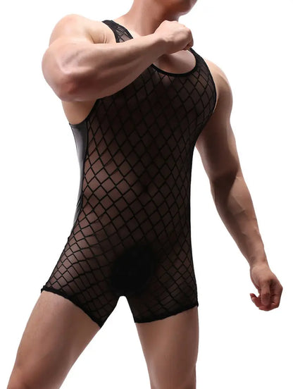 Mesh Boxer Bodysuit Go Kink