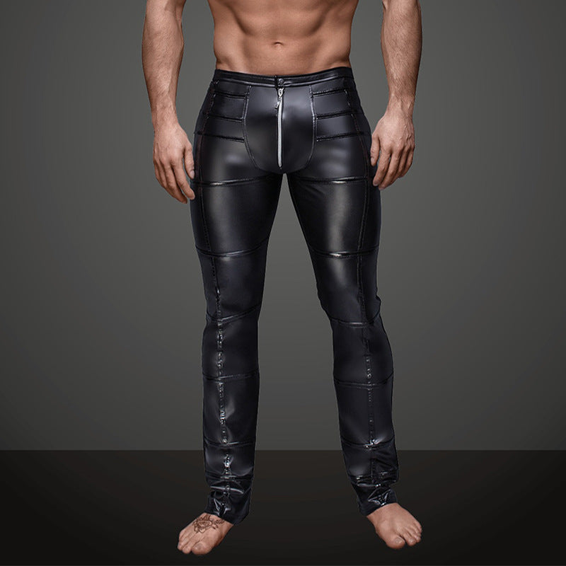 Sexy Leather Pants with Zipper