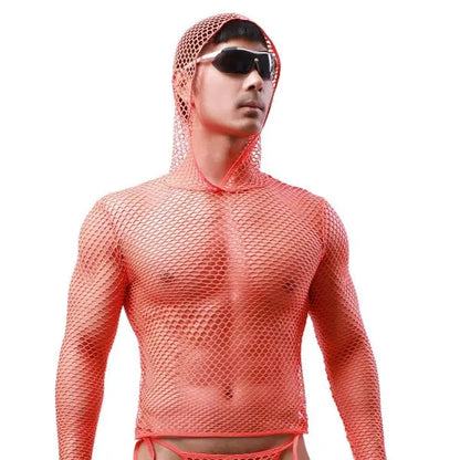 Long Sleeve Mesh Vest With Hood Go Kink
