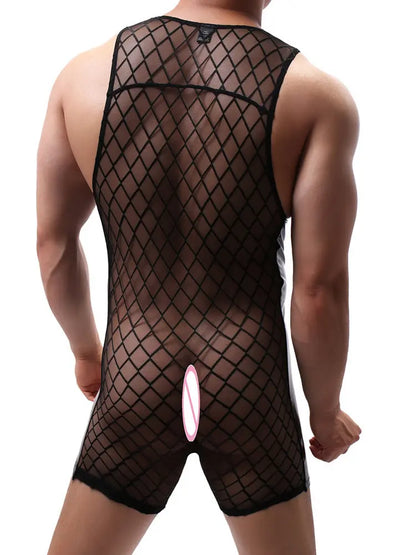 Mesh Boxer Bodysuit Go Kink