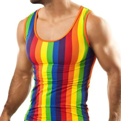 Rainbow Stripe Tank & Shorts Go Kink