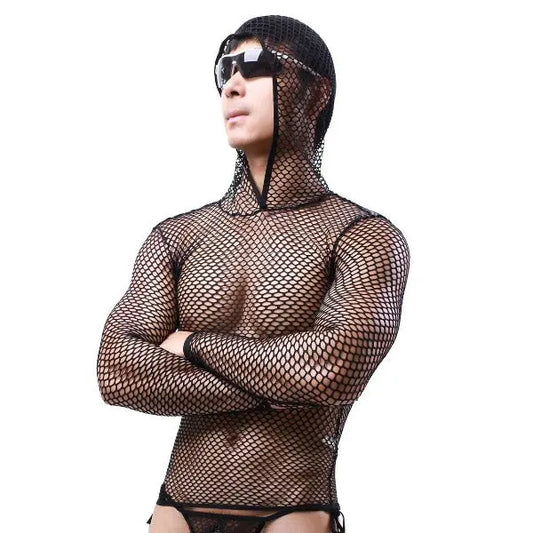 Long Sleeve Mesh Vest With Hood Go Kink