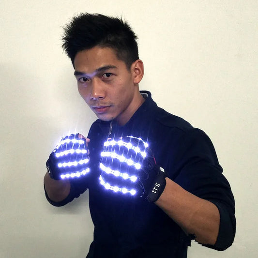 Tron Inspired LED Half Finger Gloves