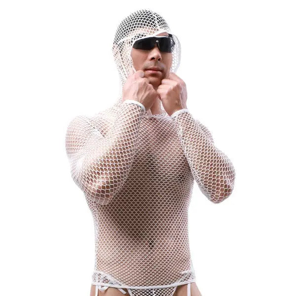 Long Sleeve Mesh Vest With Hood Go Kink
