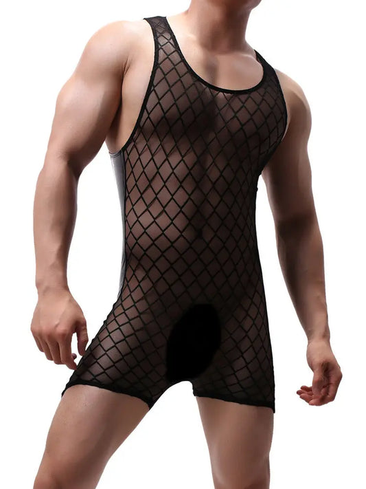 Mesh Boxer Bodysuit Go Kink