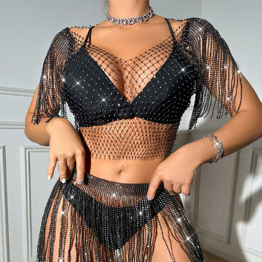 Rhinestone & Fishnet Outfit