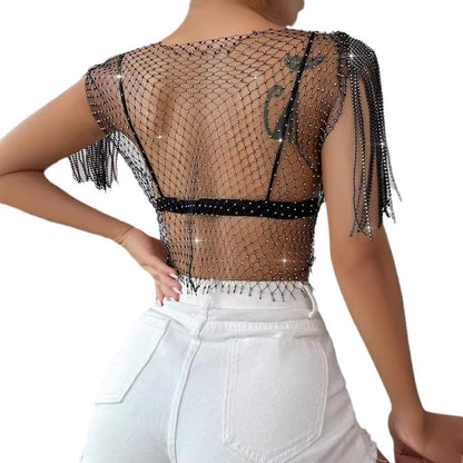 Rhinestone Short Sleeve Top