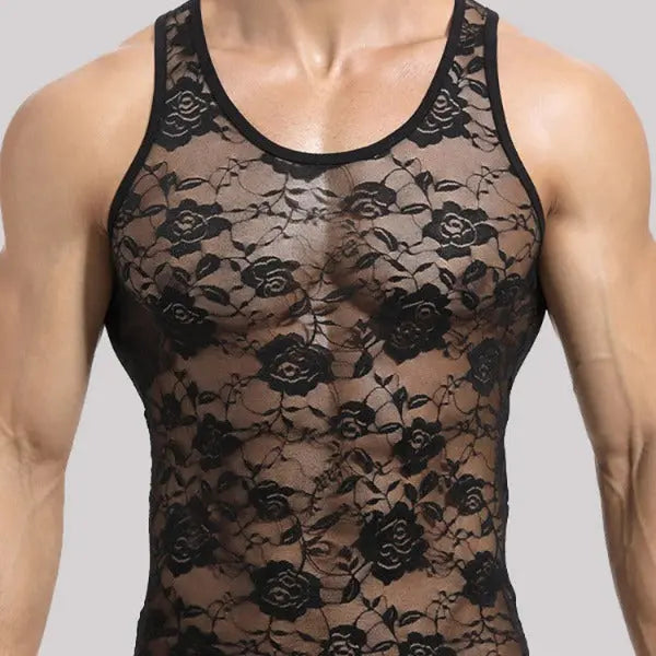 Stretch Lace Tank Top Set Go Kink