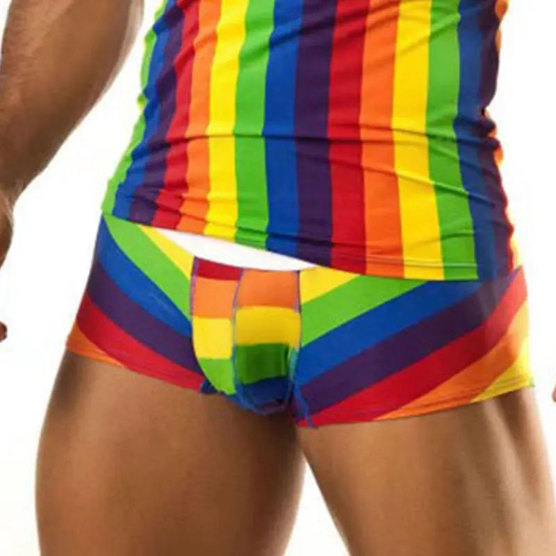 Rainbow Stripe Tank & Shorts Go Kink