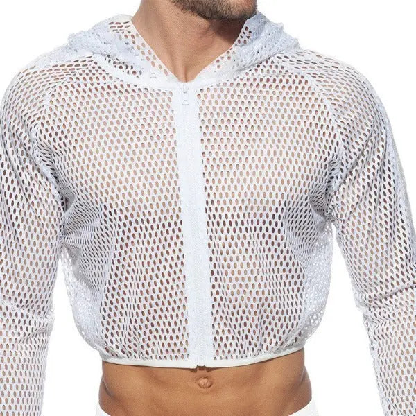 White Mesh Zippy with Hood Go Kink