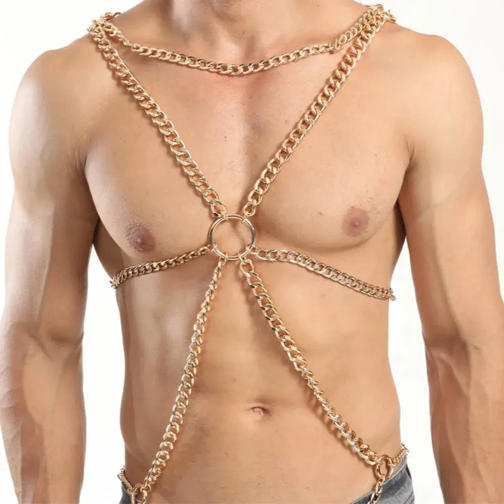 Metal Chain Chest Harness Go Kink!