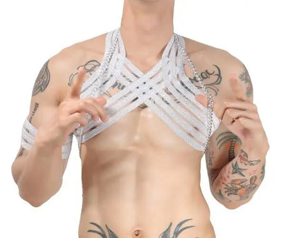 Elastic Chest Harness with Chain Go Kink